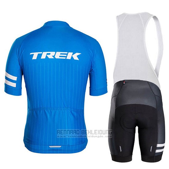 2018 Fahrradbekleidung Trek Bontrager Blau Trikot Kurzarm und Tragerhose - zum Schließen ins Bild klicken